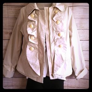 Venezia Milano ruffle front rain coat